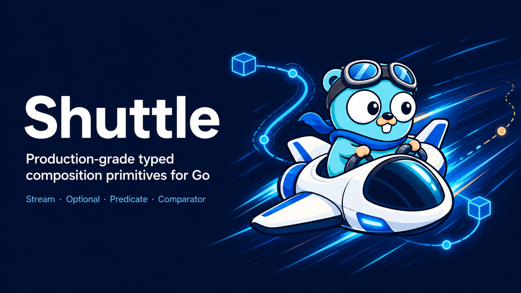 Shuttle gopher piloting a futuristic spacecraft